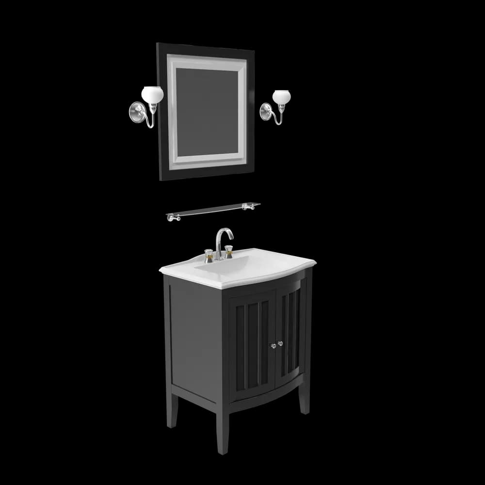 Wooden Bathroom Sink With Mirror - 2