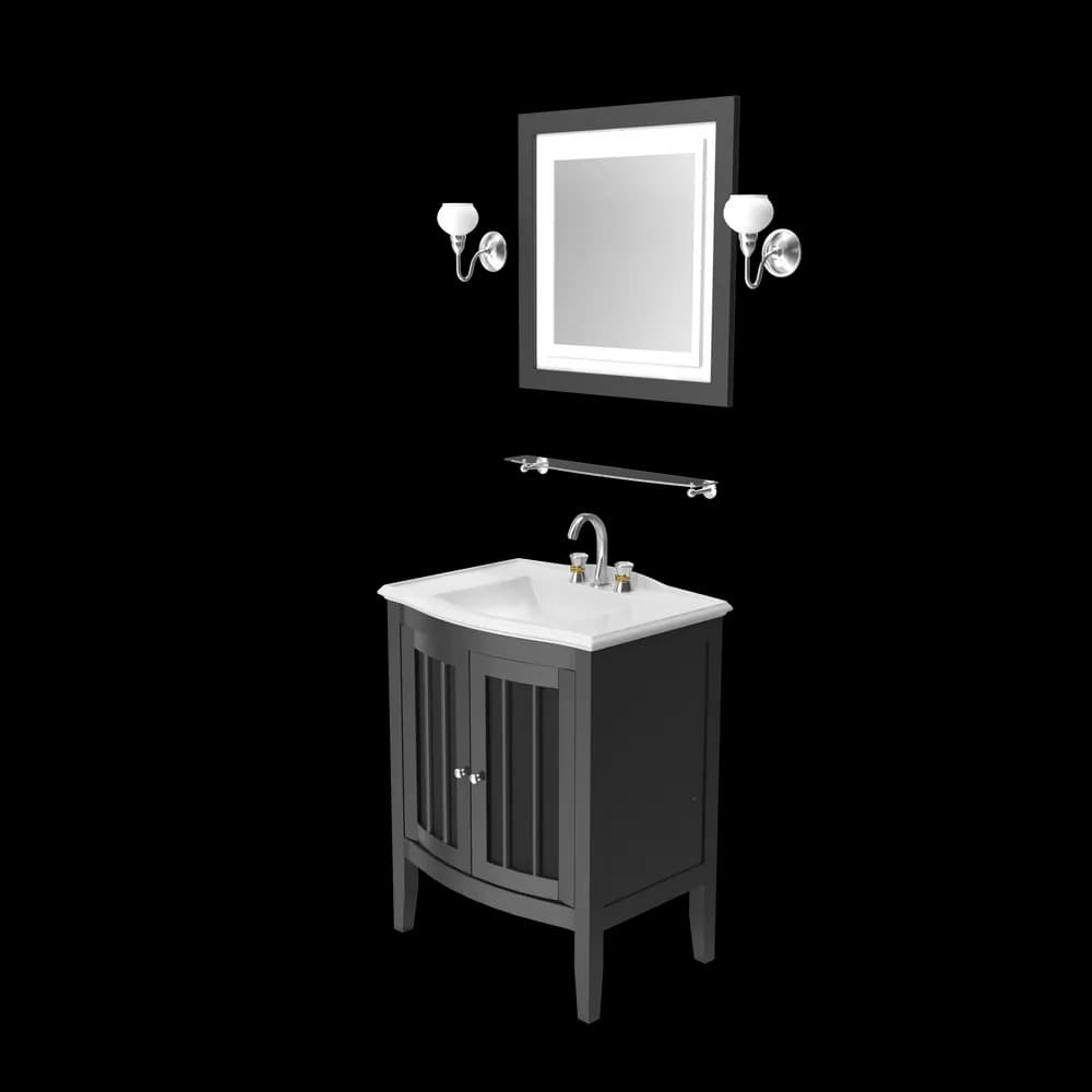 Wooden Bathroom Sink With Mirror - 3